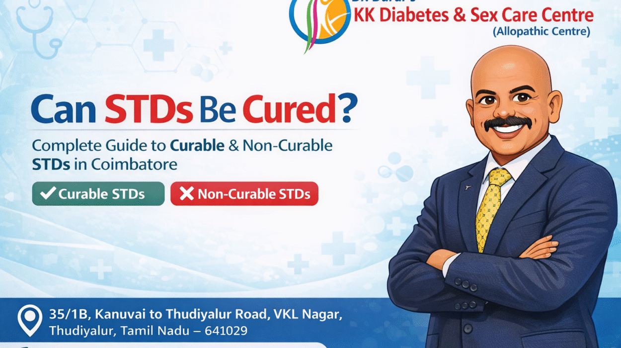STD treatment in Coimbatore by Dr Duraisamy explaining curable and non curable STDs at KK Diabetes & Sex Care Centre