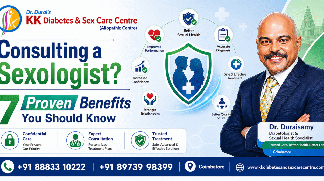 7 proven benefits of consulting a sexologist in Coimbatore explained by Dr Duraisamy at KK Diabetes & Sex Care Centre
